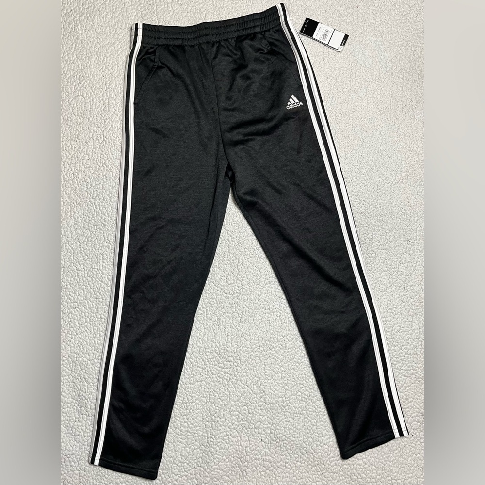 Adidas Kids Gray Joggers with White Stripes